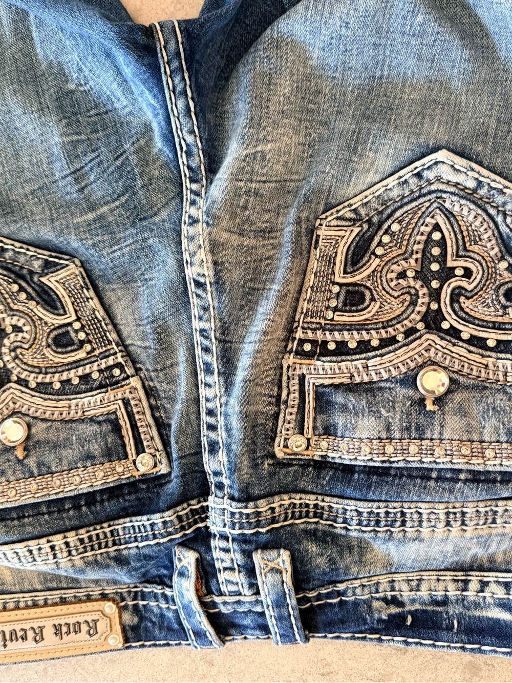 Rock Revival Women's Boot Cut Jeans - Dark & Light Blue Wash waist 33 - Picture 6 of 7